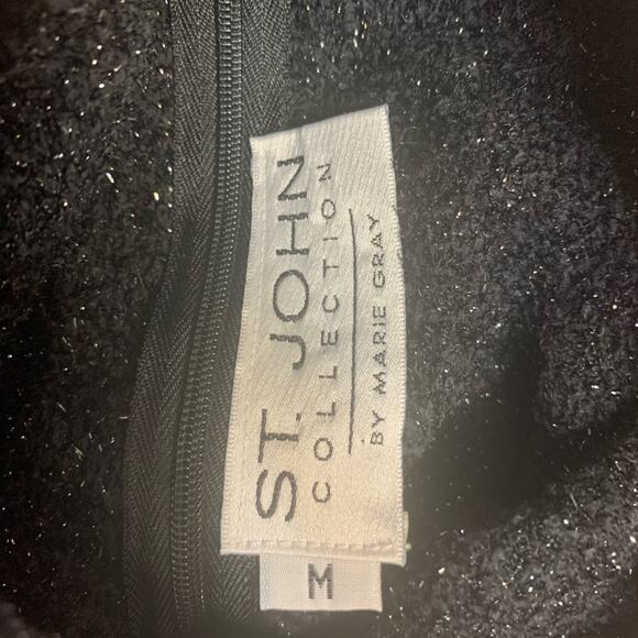 St. John metallic sparkle mock neck top - Picture 3 of 5